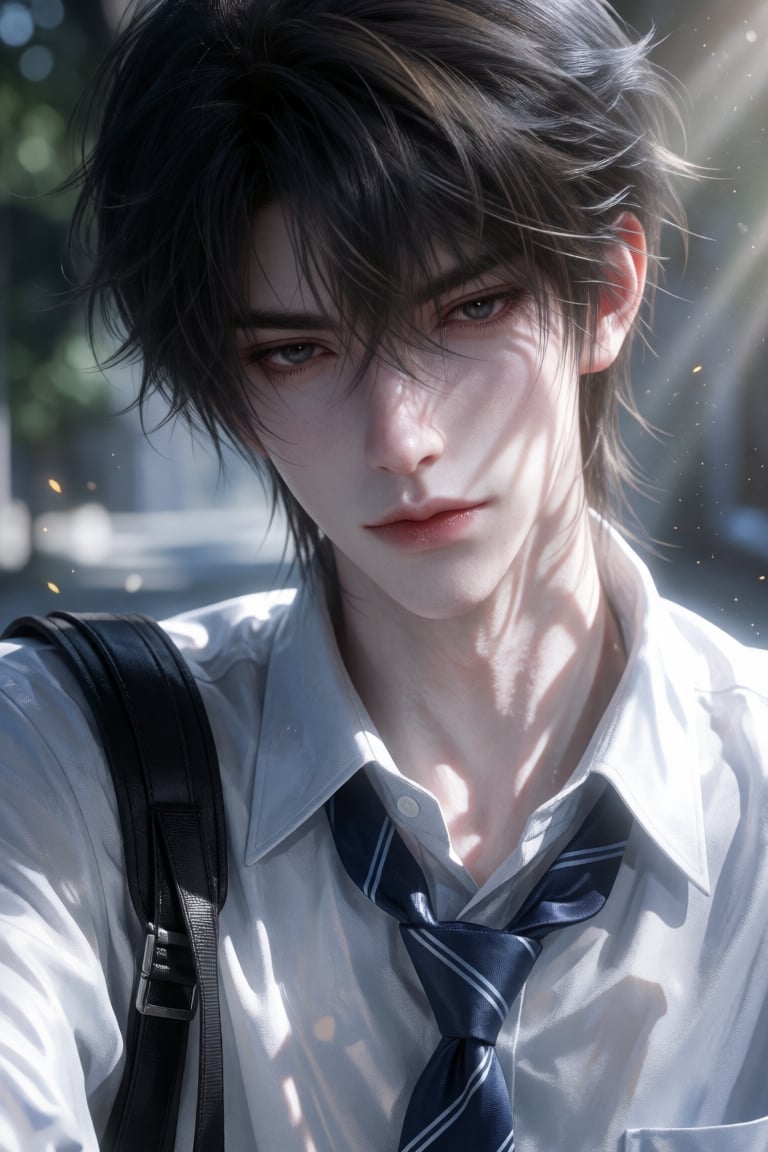 帅哥,  光影效果强烈,  腹黑傲娇美少年 by 小纸条 on Tensor.Art