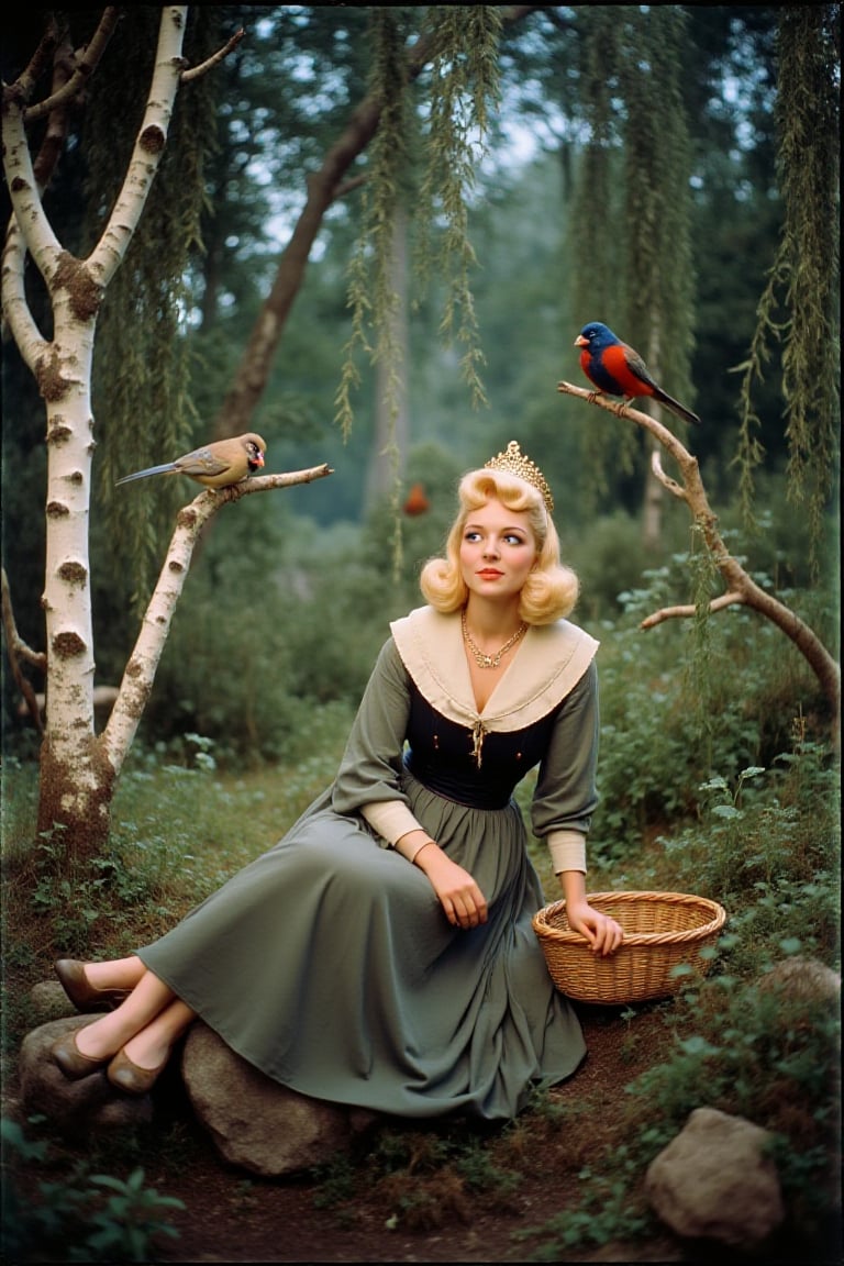 A beautiful 1950s Technicolor cinematic film still,  retro-futurism and space-age aesthetic,  soft analog film grain by Fr...