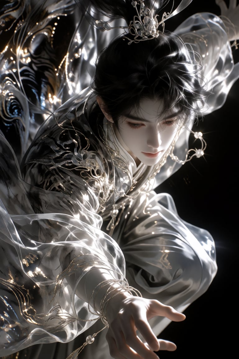 Naturallight,  华丽水墨人物插画,  高角度构图 by 小纸条 on Tensor.Art