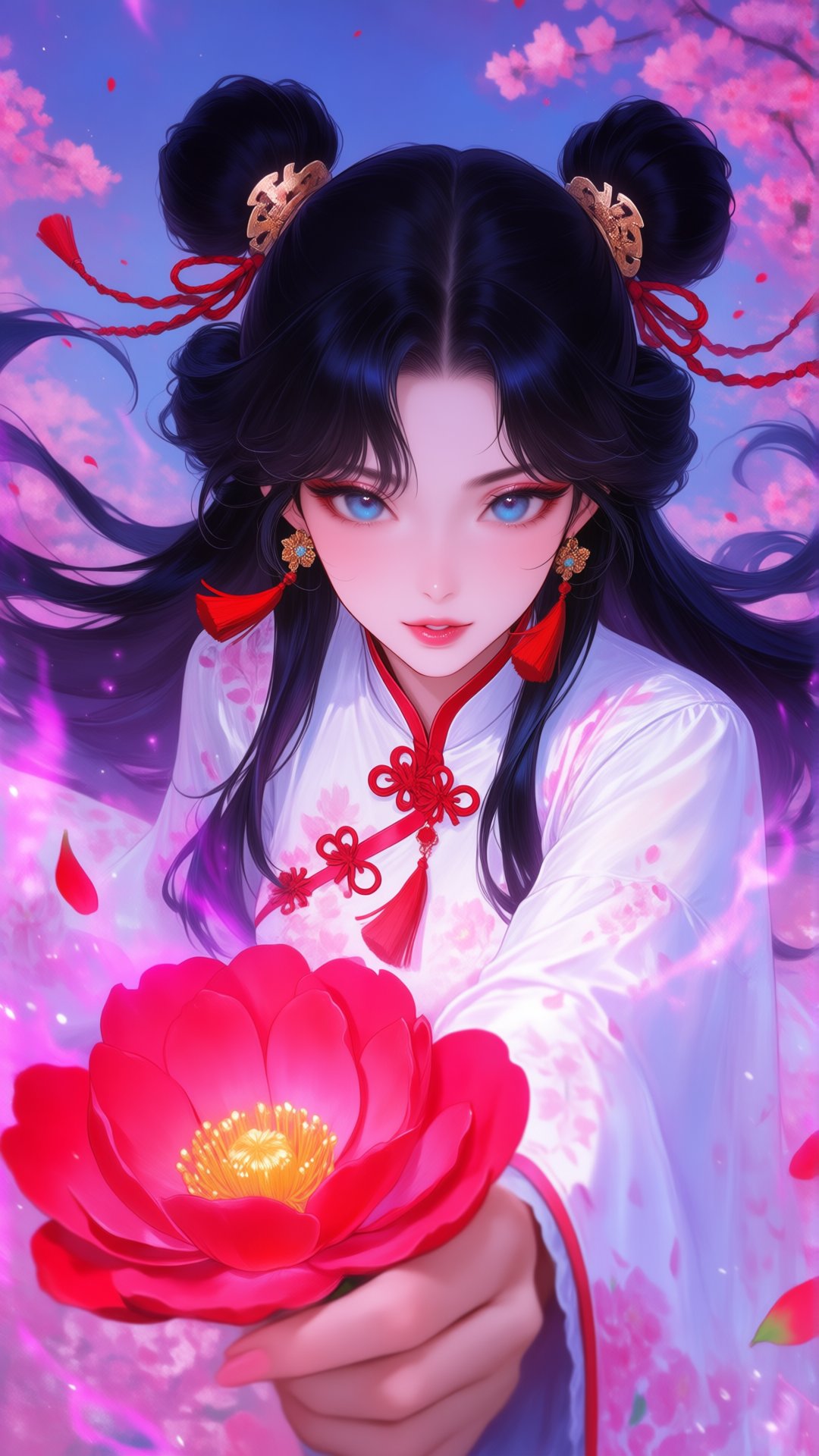 Japanese shojo manga magazine cover. Center foreground: - a vibrant,  stylized scene. "1girl,  solo by Drauka on Tensor.Art