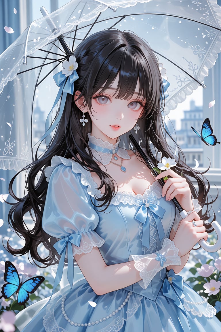 this is a digital illustration in a highly detailed,  semi-realistic anime style,  the central figure is a young woman wit...