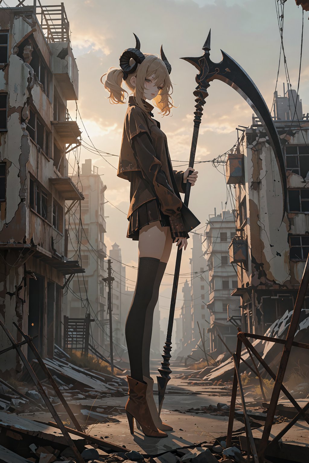 日系厚涂插画,  末世废土风格,  二次元少女原画 by RAY3780 on Tensor.Art
