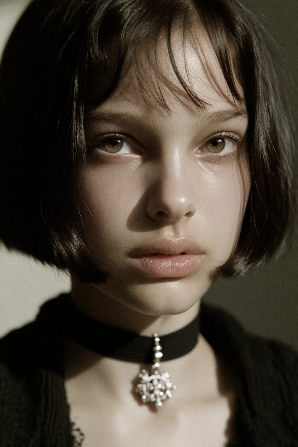 hyper-realistic beautiful young girl NamianMathilda,  short hair,  choker by Namian on Tensor.Art