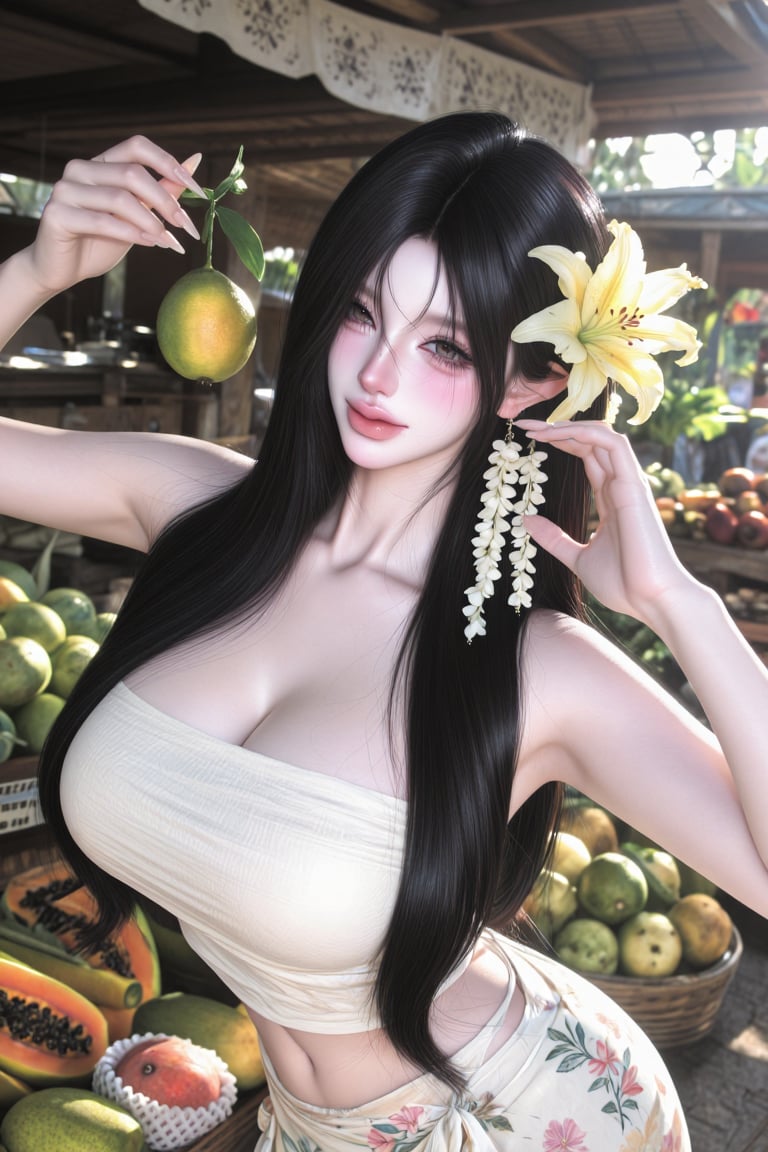 1girl,  solo,  young woman with long straight silky black hair by kissfromangel on Tensor.Art