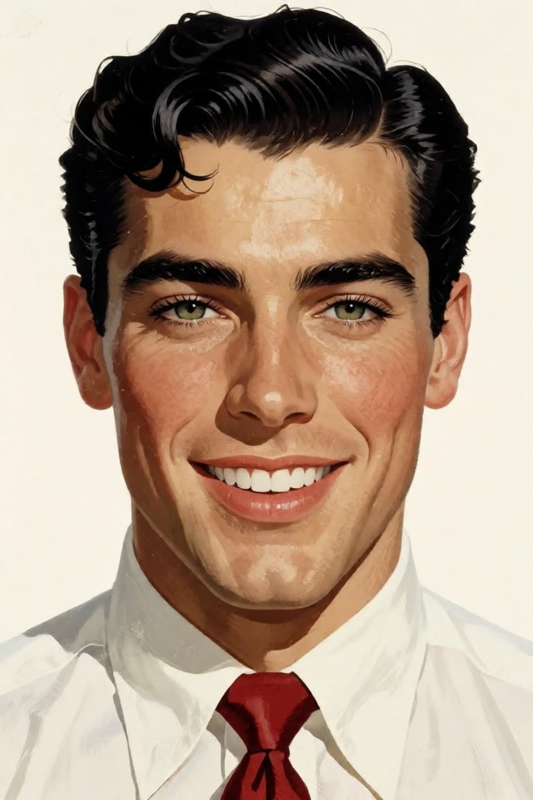 A vibrant,  photorealistic portrait of a handsome young man in his early twenties,  with a youthful by Official SketchZa o...