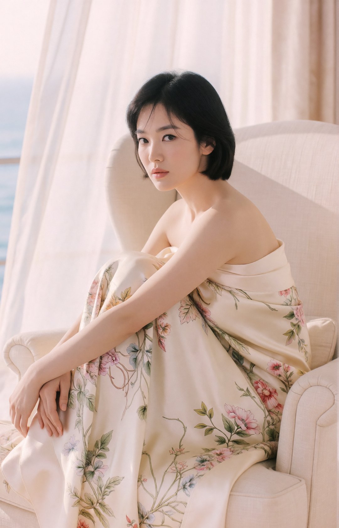 luxury editorial portrait,  young Korean woman,  slim elegant figure by EclipseKww on Tensor.Art