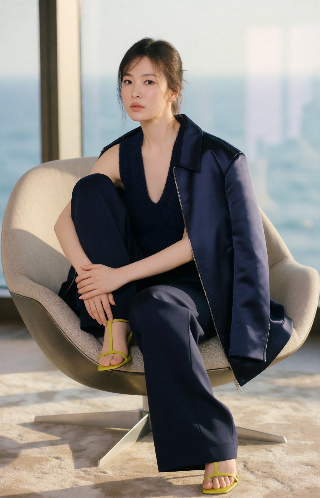luxury contemporary fashion editorial,  young Korean woman,  slim elegant figure by EclipseKww on Tensor.Art