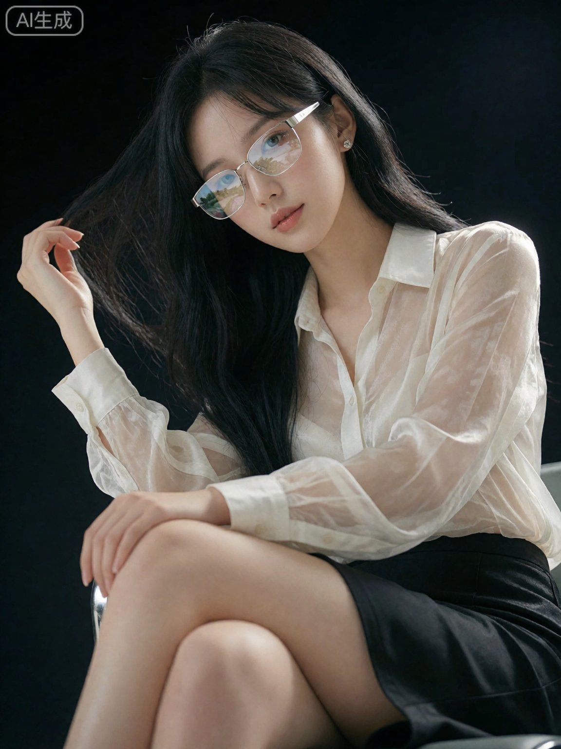 低角度拍摄,  高颜值精致的女子,  小鸟依人 by Sayid on Tensor.Art