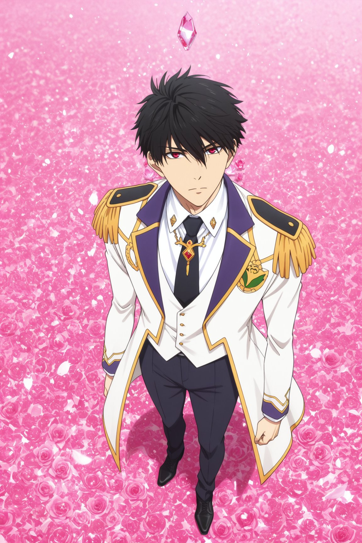 Teika Ichijoji,  black hair,  red eyes by 25kkai on Tensor.Art