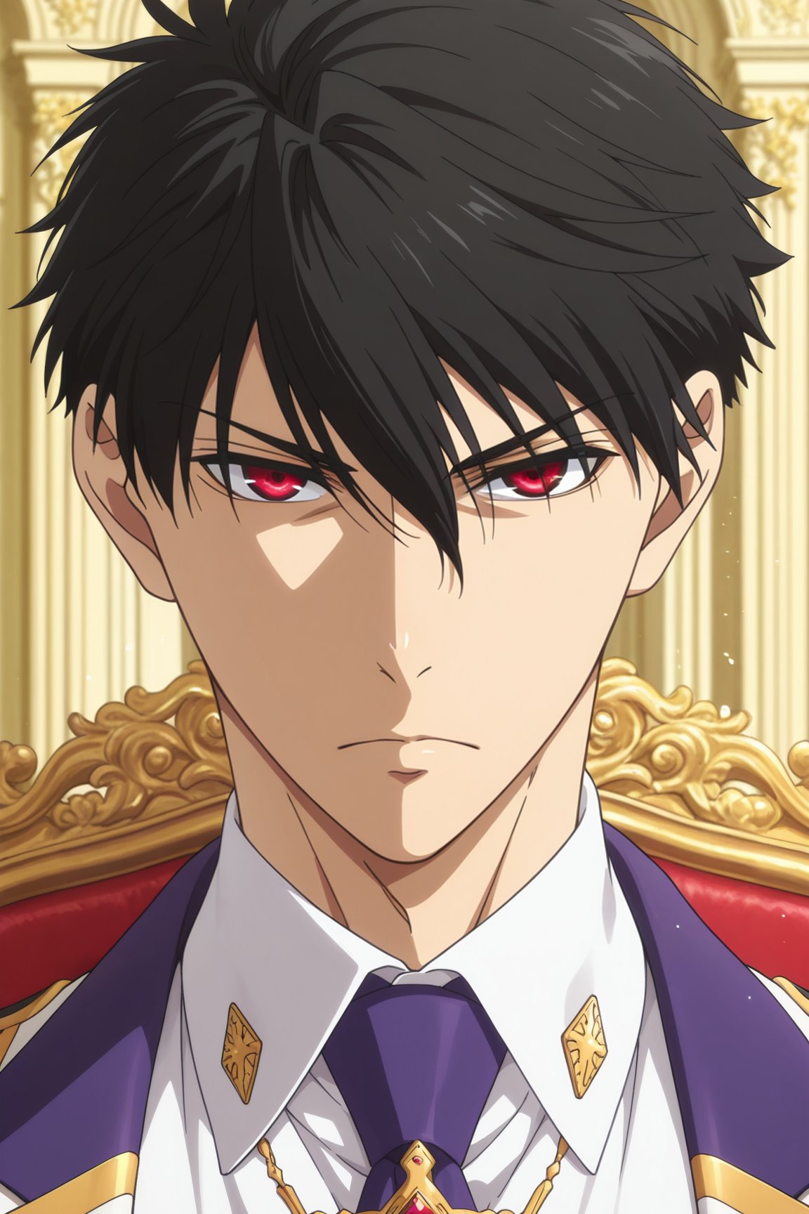 teika ichijoji,  black hair,  red eyes by 25kkai on Tensor.Art