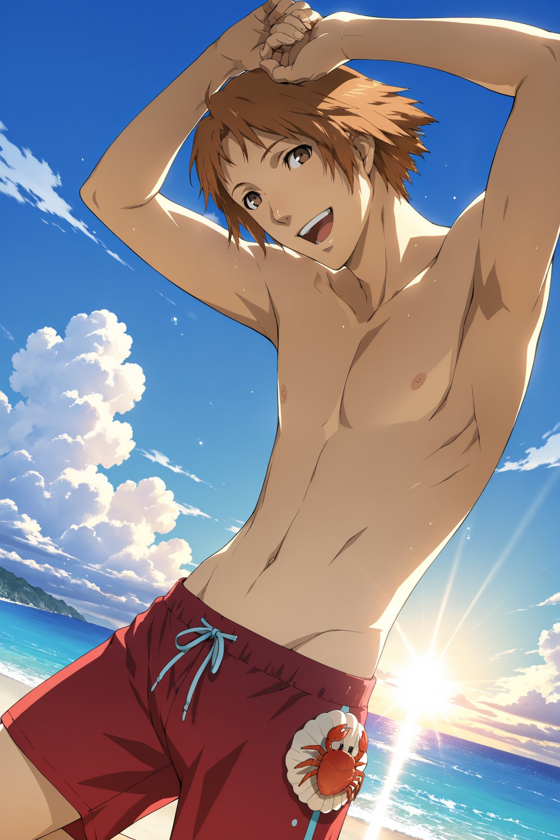 1boy,  hanamura yousuke,  brown hair by Dowizar on Tensor.Art