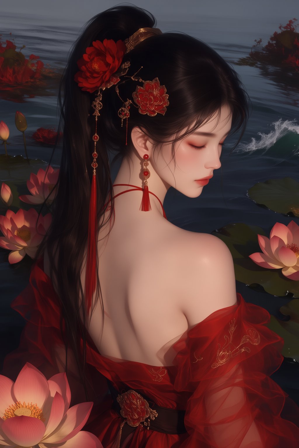 1girl,  solo,  closed eyes by YUEYUEAI月月AI on Tensor.Art