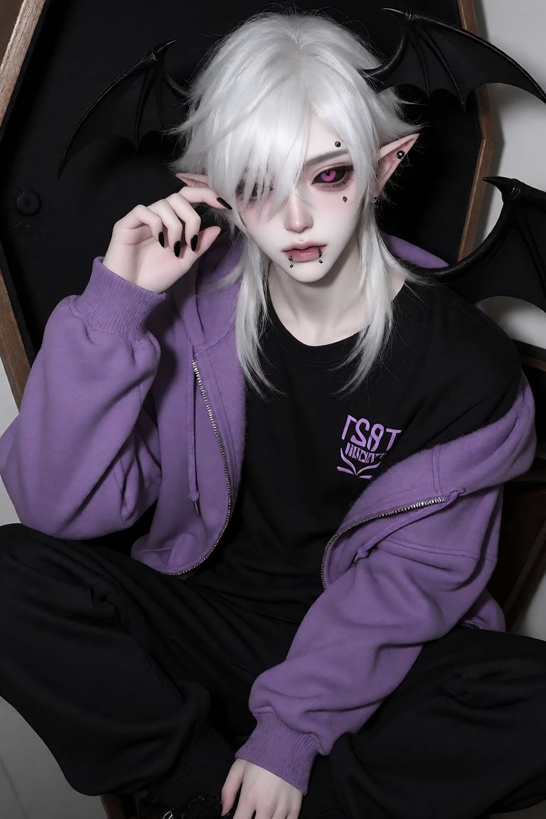 1boy,  bat wings,  black nails by dollybeans on Tensor.Art