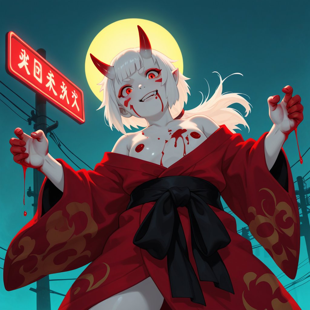 1girl,  solo,  oni woman by Wizardludas on Tensor.Art