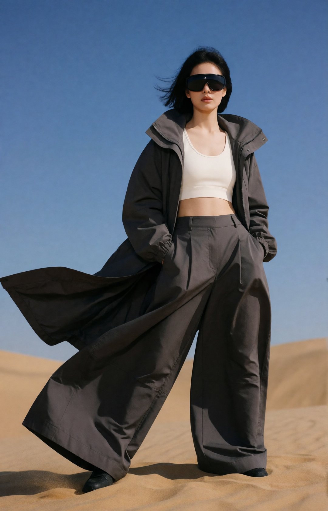 luxury desert fashion editorial,  strikingly beautiful young Korean woman,  captivating beauty by EclipseKww on Tensor.Art