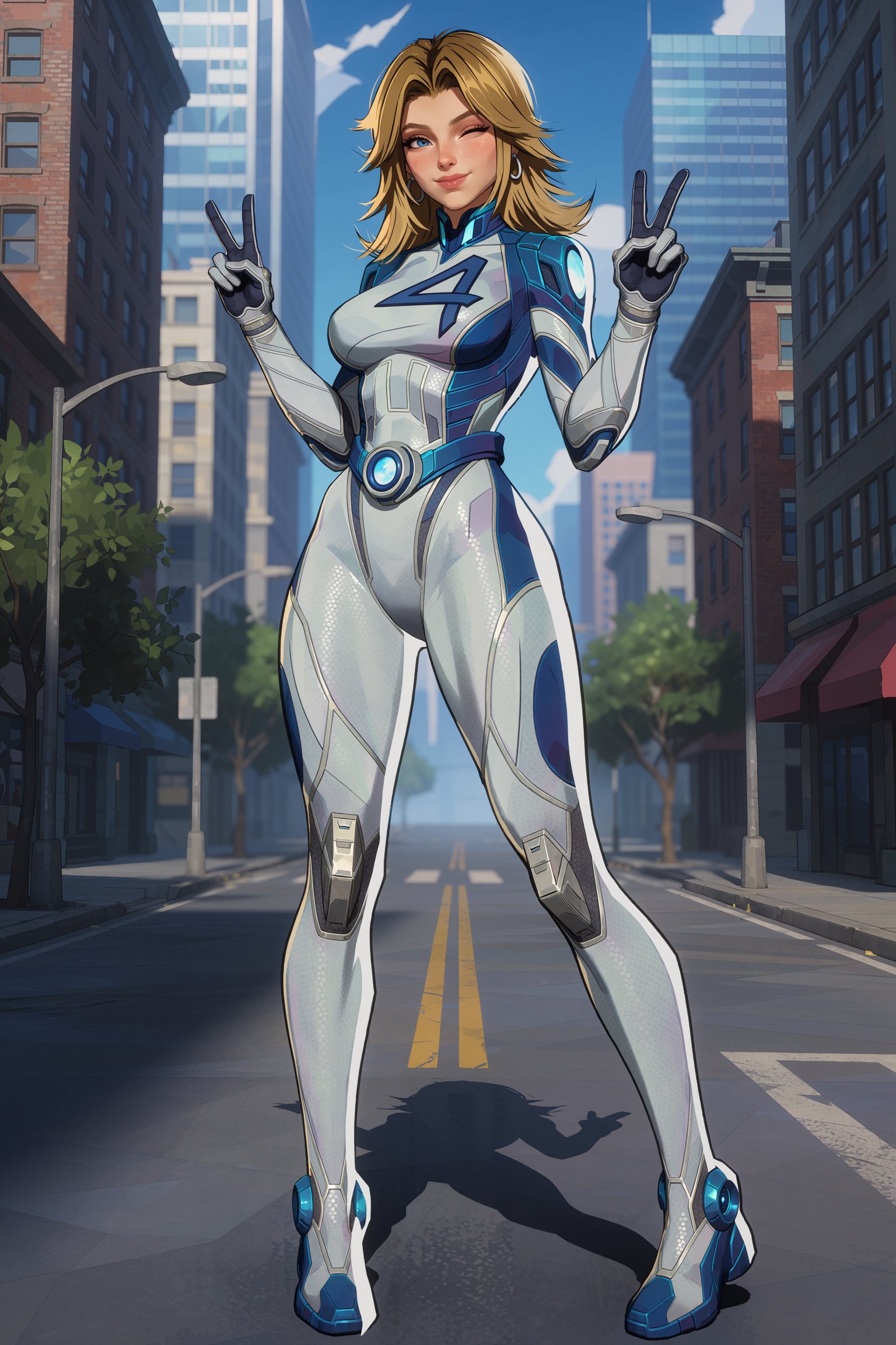 Vv.LXVIII - MR-Sue_Storm,  MR-Sue_Storm has blonde shoulder length hair and blue eyes,  she is wearing silver hoop earring...
