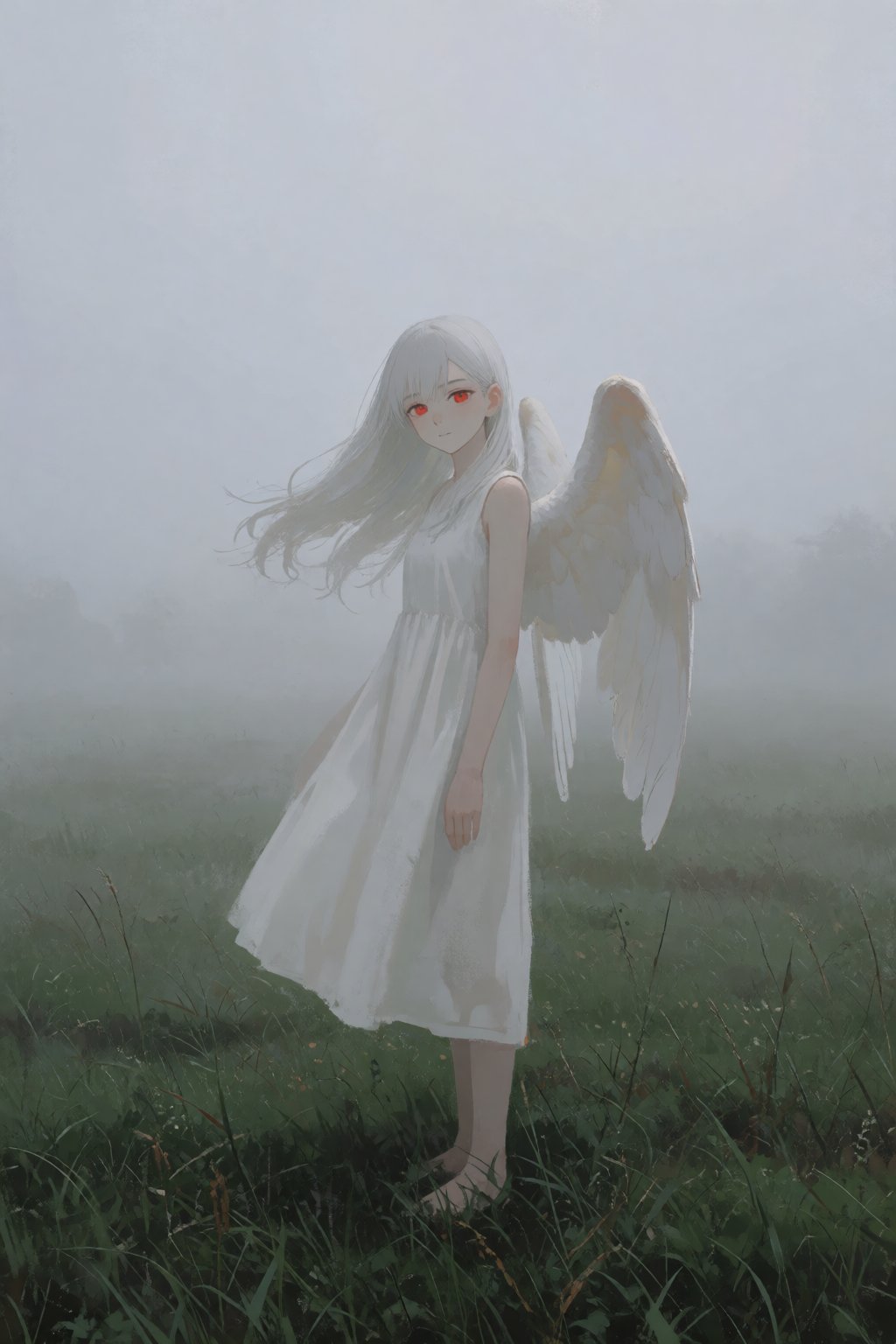 1girl,  solo,  long white hair by Light01 on Tensor.Art