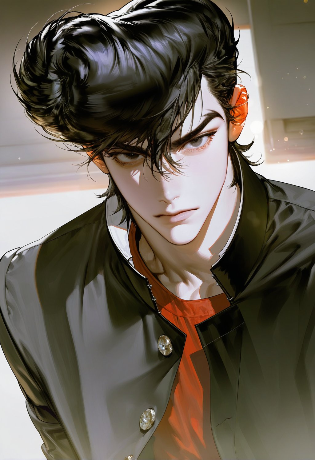 solo,  looking at viewer,  simple background by ❤︎ ·̩͙  郑艺云 on Tensor.Art