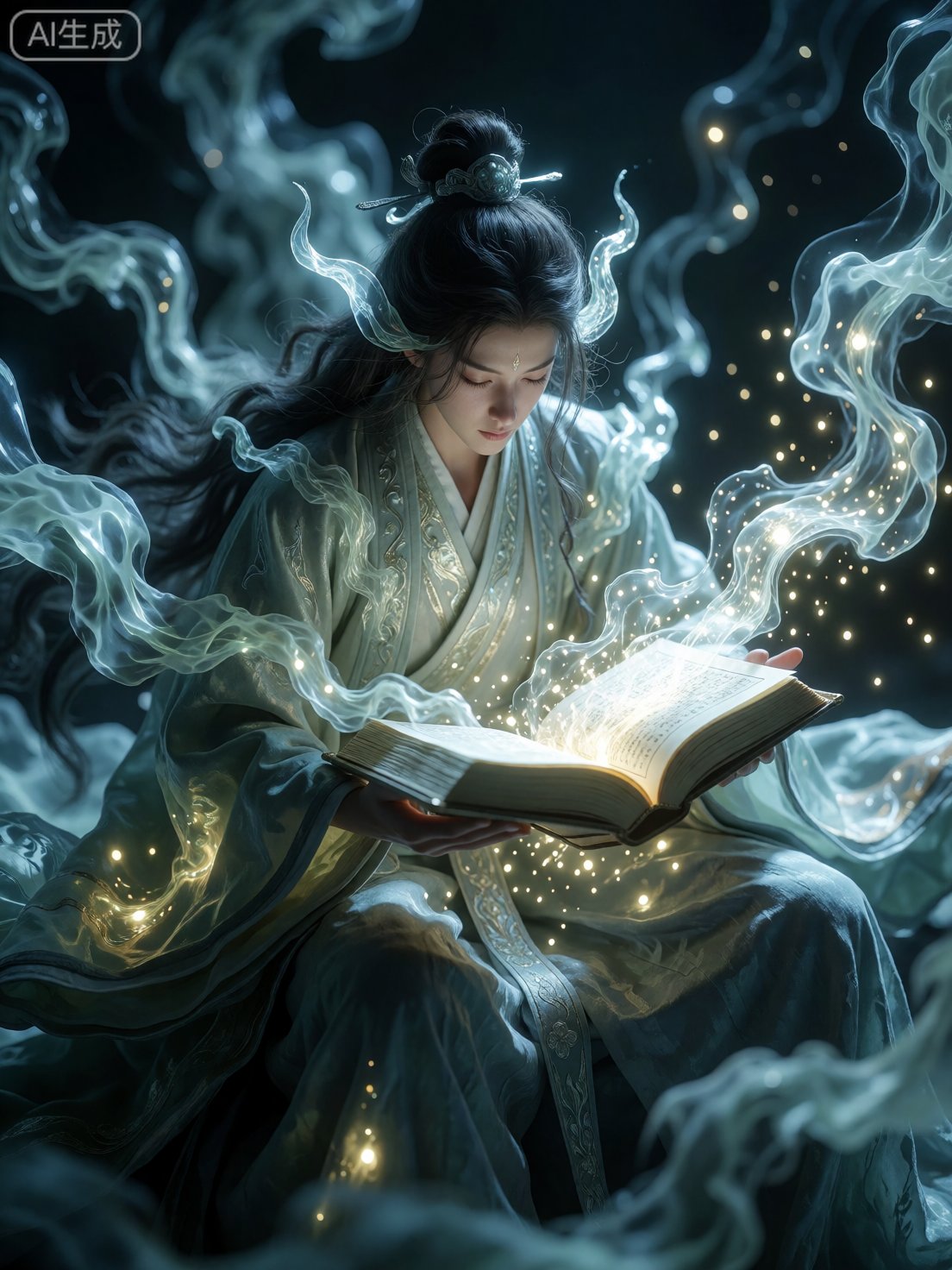 CGI,  jingluo,  The image depicts a figure of a person dressed in flowing robes by Sayid on Tensor.Art