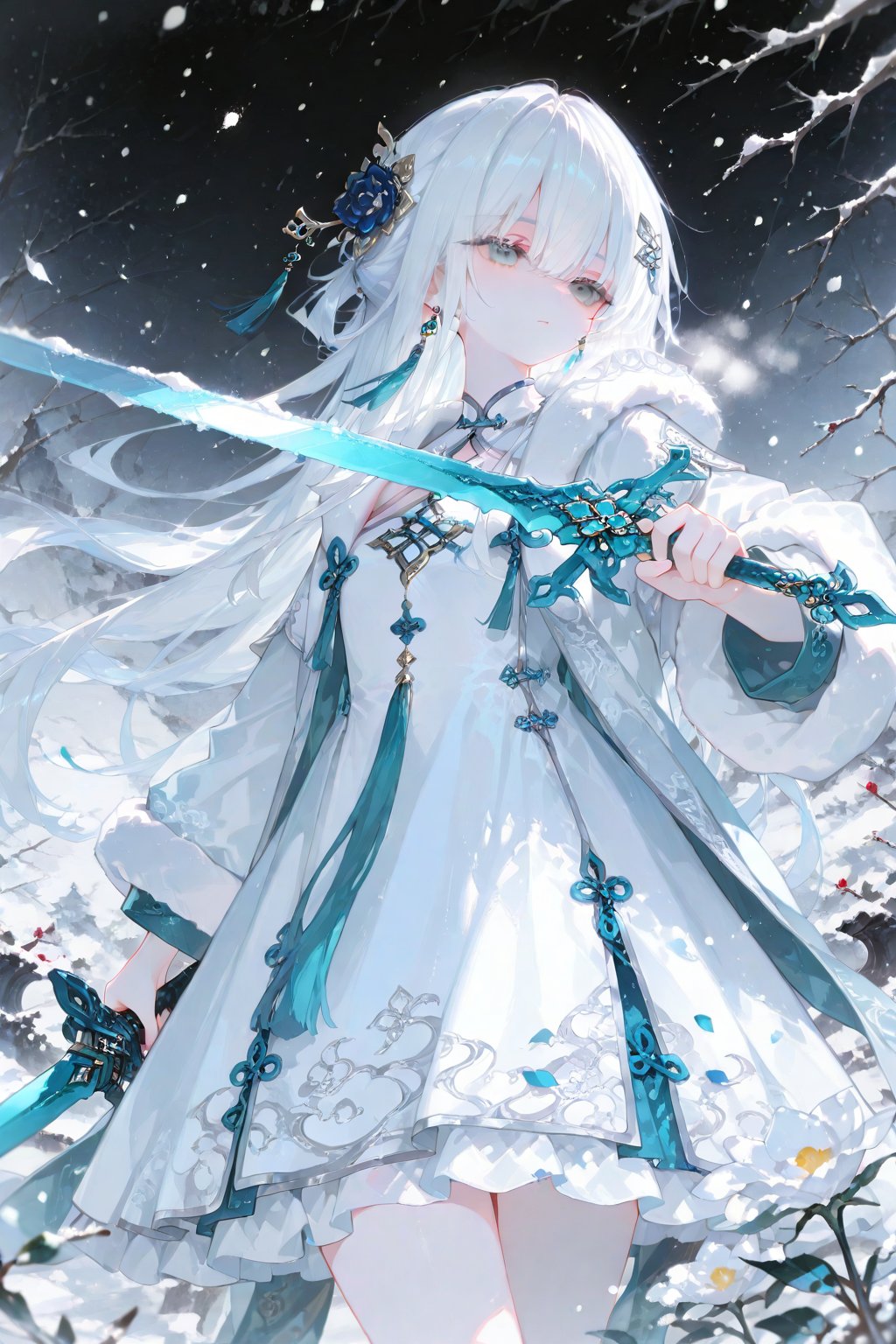1girl,  weapon,  white hair by 月大魔王|The Moonly Demon King on Tensor.Art