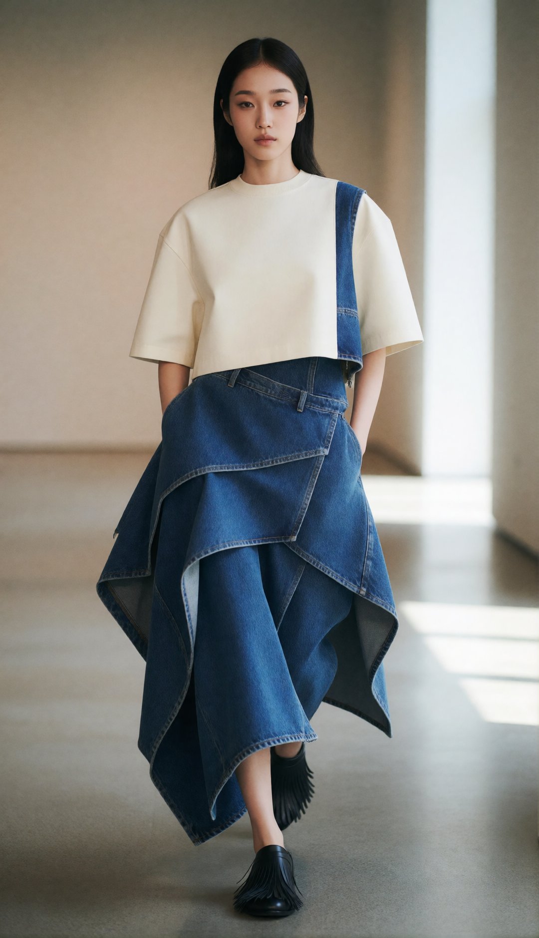 luxury high-fashion editorial,  breathtakingly beautiful young Korean woman,  chic modern city muse by EclipseKww on Tenso...