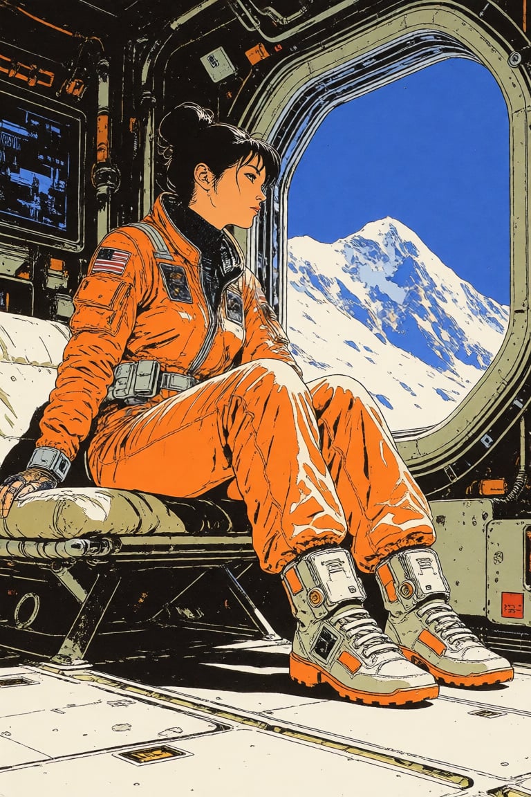 masterpiece,  best quality,  a woman sitting in a spaceship interior by Invisidude on Tensor.Art