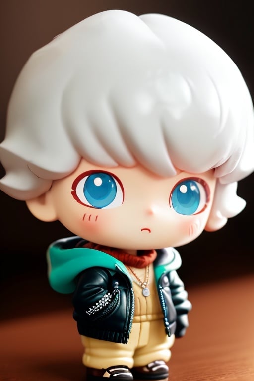 dimoo,chibi, 1boy, white hair, jacket, best quality,masterpiece, detailed,16k,beautiful detailed face,beautiful detailed eyes,solo,