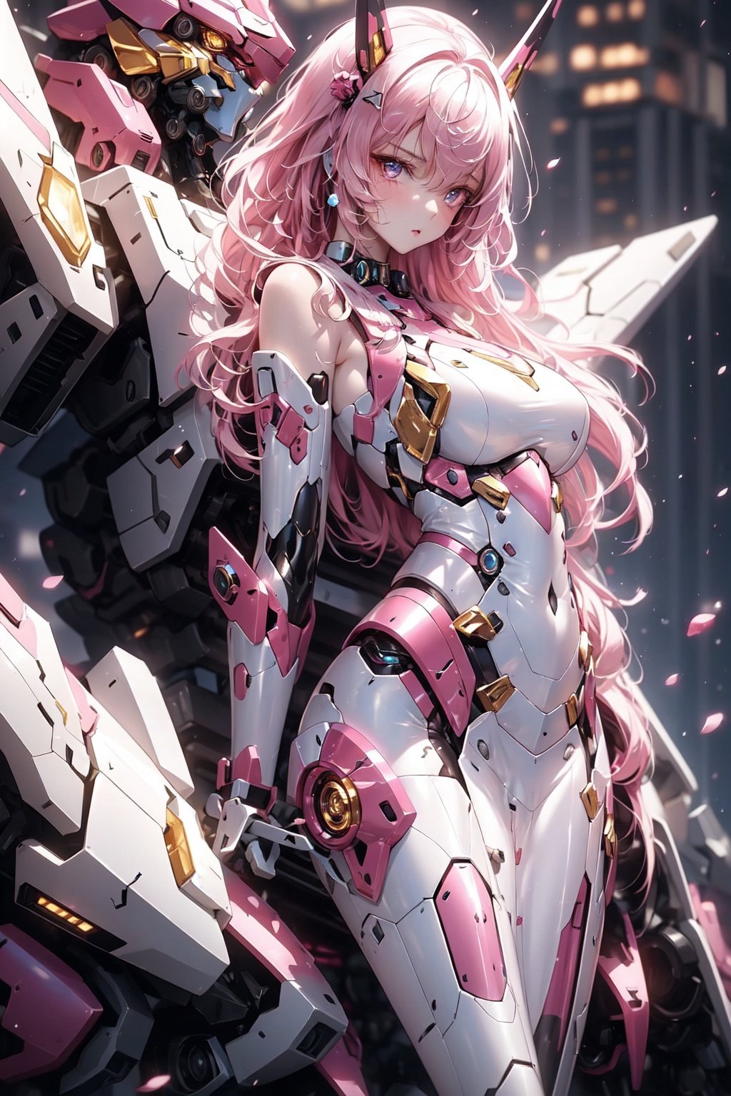 1girl, dramatic lighting,Pink Mecha,Honey Mecha