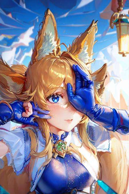 masterpiece, best quality, 1girl,fox ears,gloves, <lora:LP:0.8>，pastel