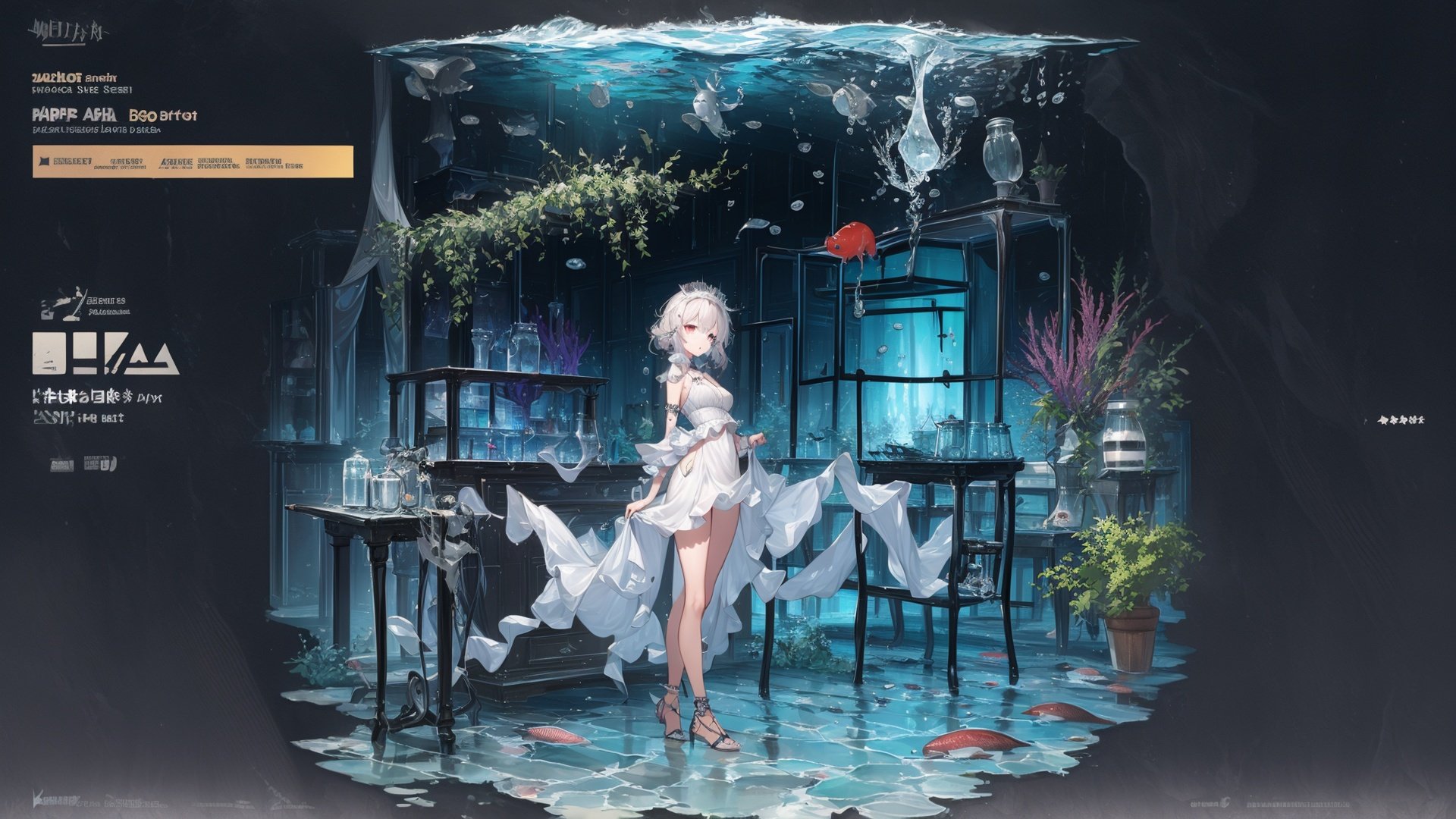 [(black background:1.5),::5] (Bottle bottom:0.9), isometric,(illustration), (watercolor:1.05), (((an extremely delicate and beautiful))),(water:1.3)//(Deep-sea phobia:1.5),(Deep-sea:1.5),The drowning girl is slowly sinking,Underwater,Drowning, on water,Underwater, Panorama, wide angle,girl,solo,desperate and crazy expression,frown,expressionless,dark_persona,Despair, fear, darkness, claustrophobia, underwater world, deep sea,//(broken glass jar:1.15), (girl in jar:1.35):(girl)(The girl was soaked in (a whole transparent glass incubator)),