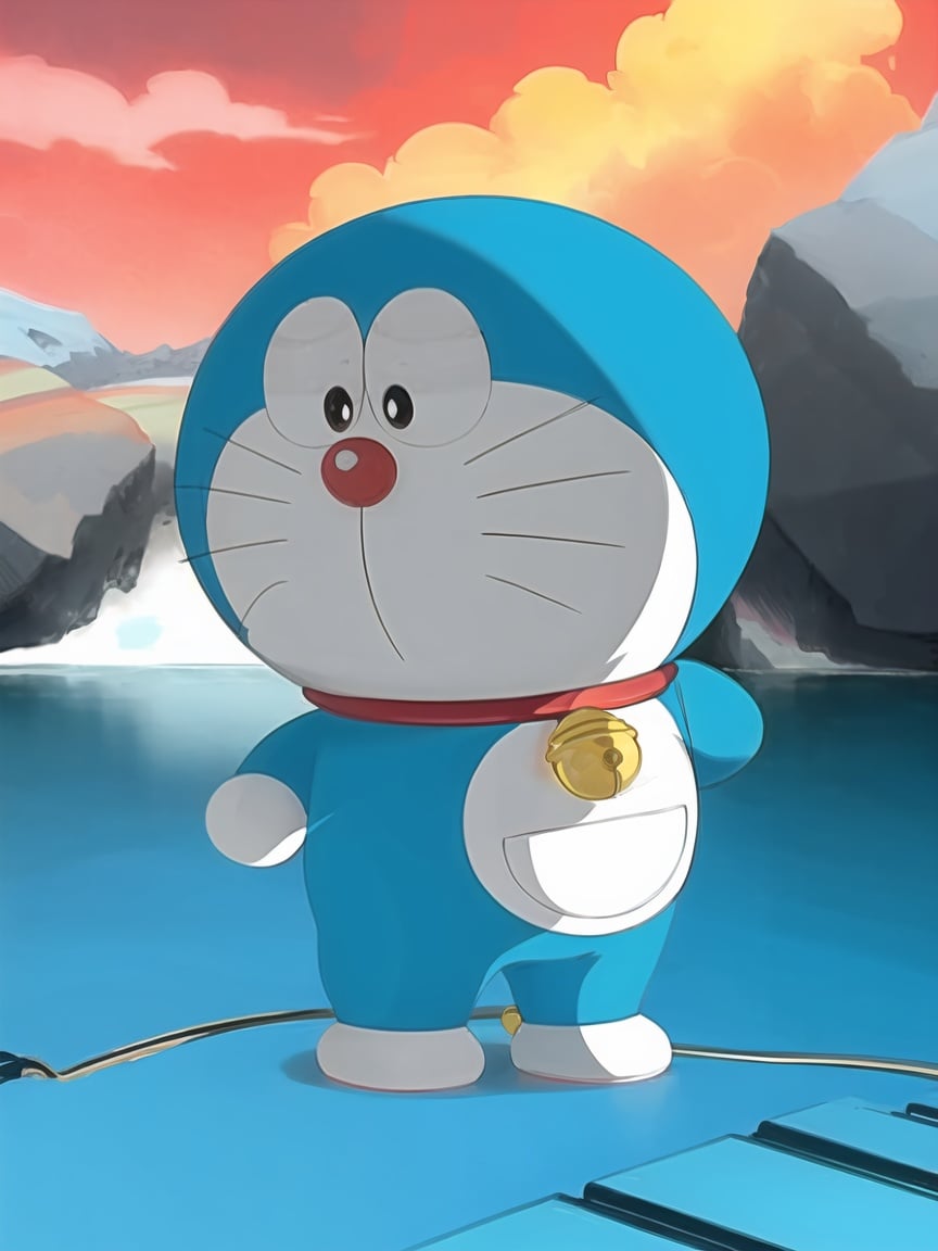 doraemon,  blue,  white pocket by boxcat on Tensor.Art