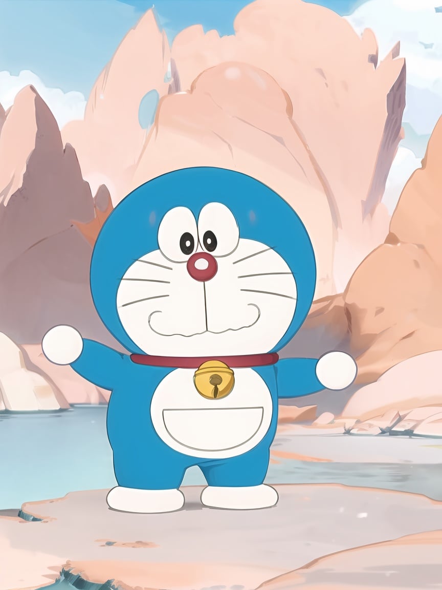 doraemon,  blue,  white pocket by boxcat on Tensor.Art