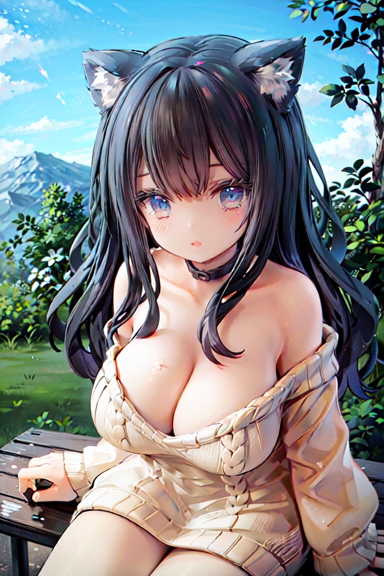 fusou\(azur lane\),  off-shoulder_sweater,  animal ears by sk on Tensor.Art
