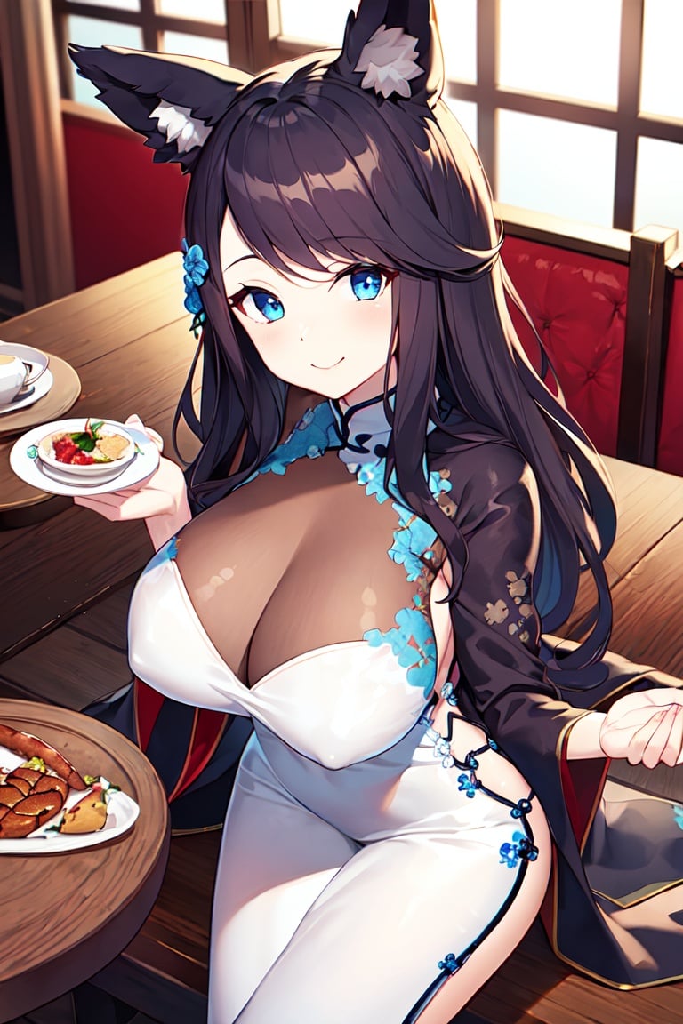 fusou\(azur lane\),  china dress,  coat by sk on Tensor.Art