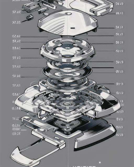 <lora:拆解:1>Disassembly diagram of a contorler