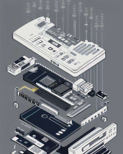 <lora:拆解:1>Disassembly diagram of a controler