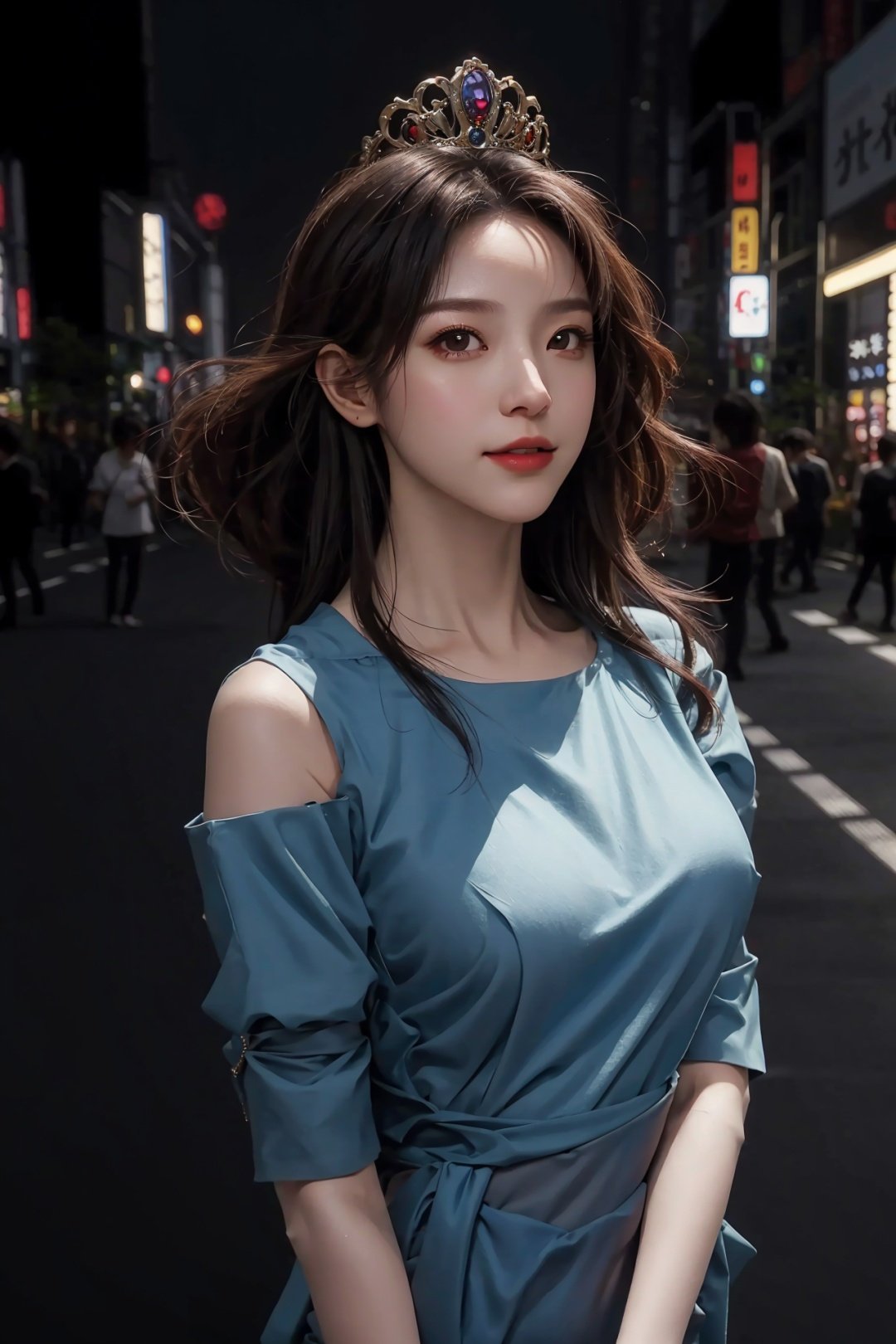 1girl,  happy,  tokyo street by 热心市民赵富贵 on Tensor.Art