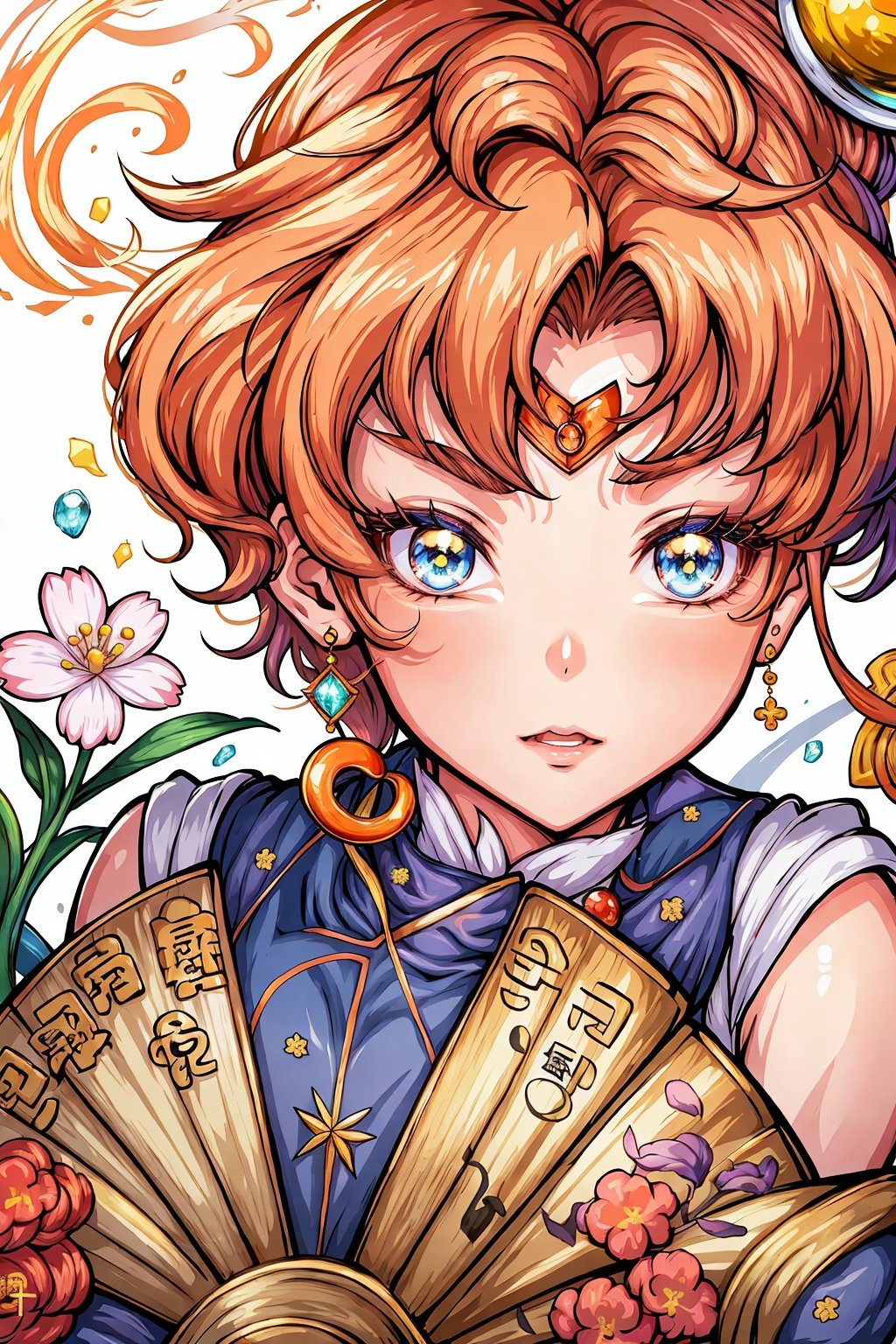 sailor moon wallpapers, fan art wallpapers, girl anime, sailor moon, sailor moon wallpaper, sailor moon , in the style of tanya shatseva, light bronze and orange, close-up intensity, dark sky-blue and white, magali villeneuve, light orange and light navy, colorful costumes,精美壁纸,32K,高分辨率,杰作,高质量,高细节,V-Ray 相机,飞花瓣,闪光粒子,颤动的细节飞溅,高饱和度,高对比度,new_blue_b,blue_jijiaS