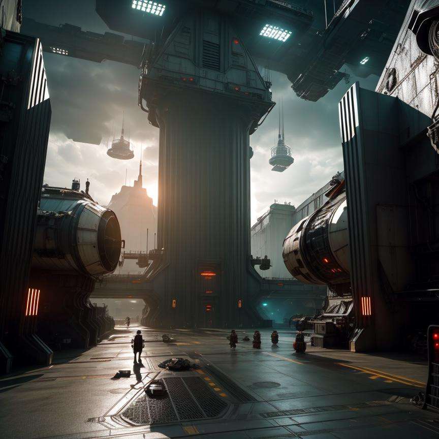 Imagine walking through a sprawling Imperial base,  with towering metal structures and heavily-armed stormtroopers patroll...