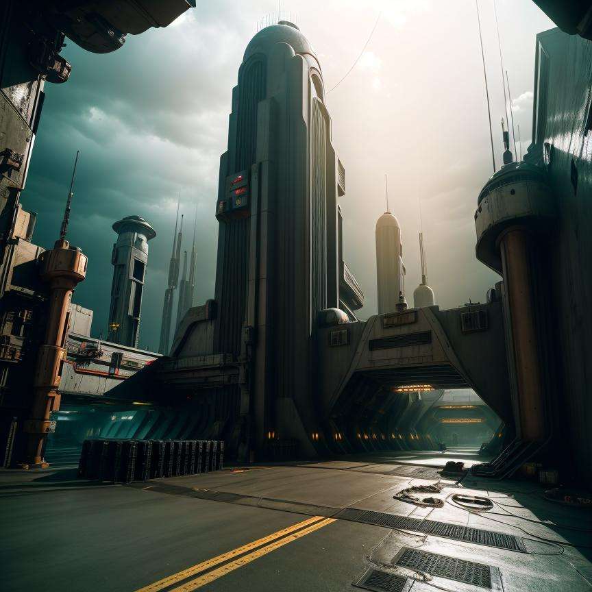 Imagine walking through a sprawling Imperial base,  with towering metal structures and heavily-armed stormtroopers patroll...