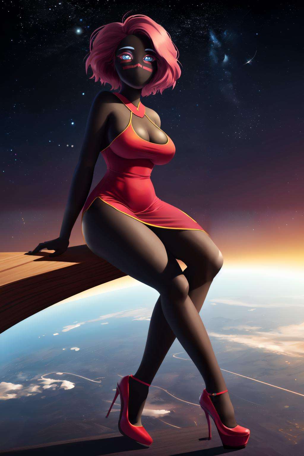 1girl,  colored skin,  black skin by BRASILEIRO ALIEN on Tensor.Art