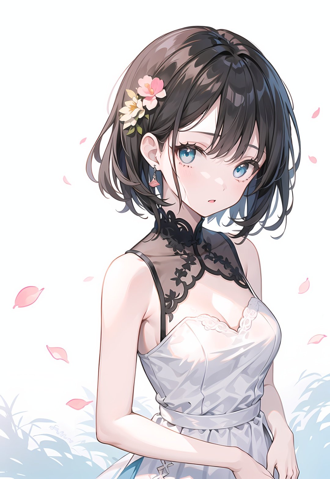 1girl, elegant floral dress, beautiful eyes, upper body, 8k,32k,高清"