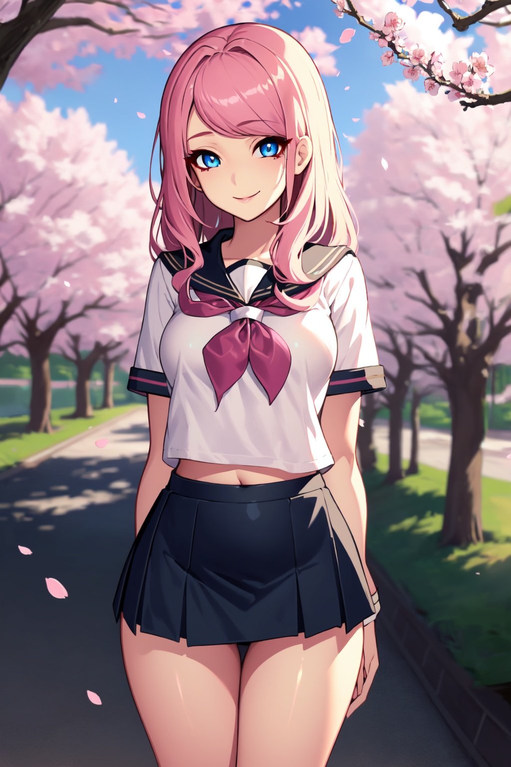 schoolgirl,  pink hair,  small breasts by Sdad on Tensor.Art