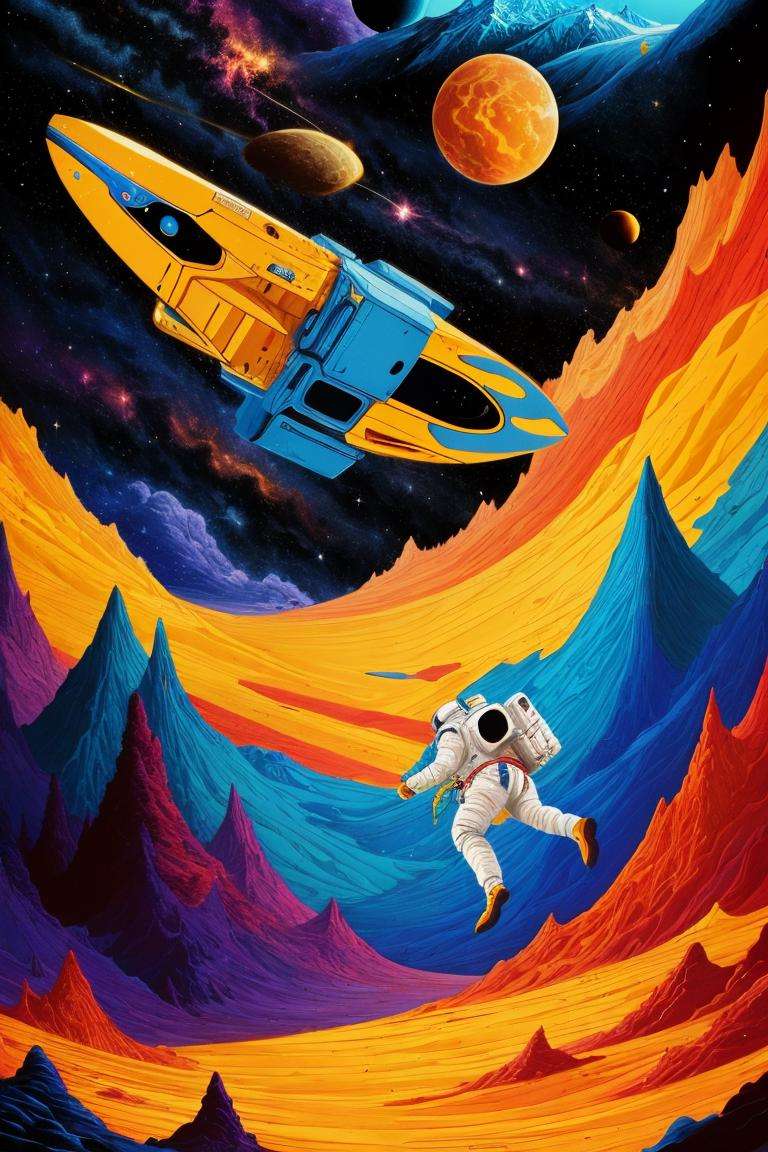 drawing,  astronaut floating in space,  galaxy by Brasileiro Tarado on Tensor.Art