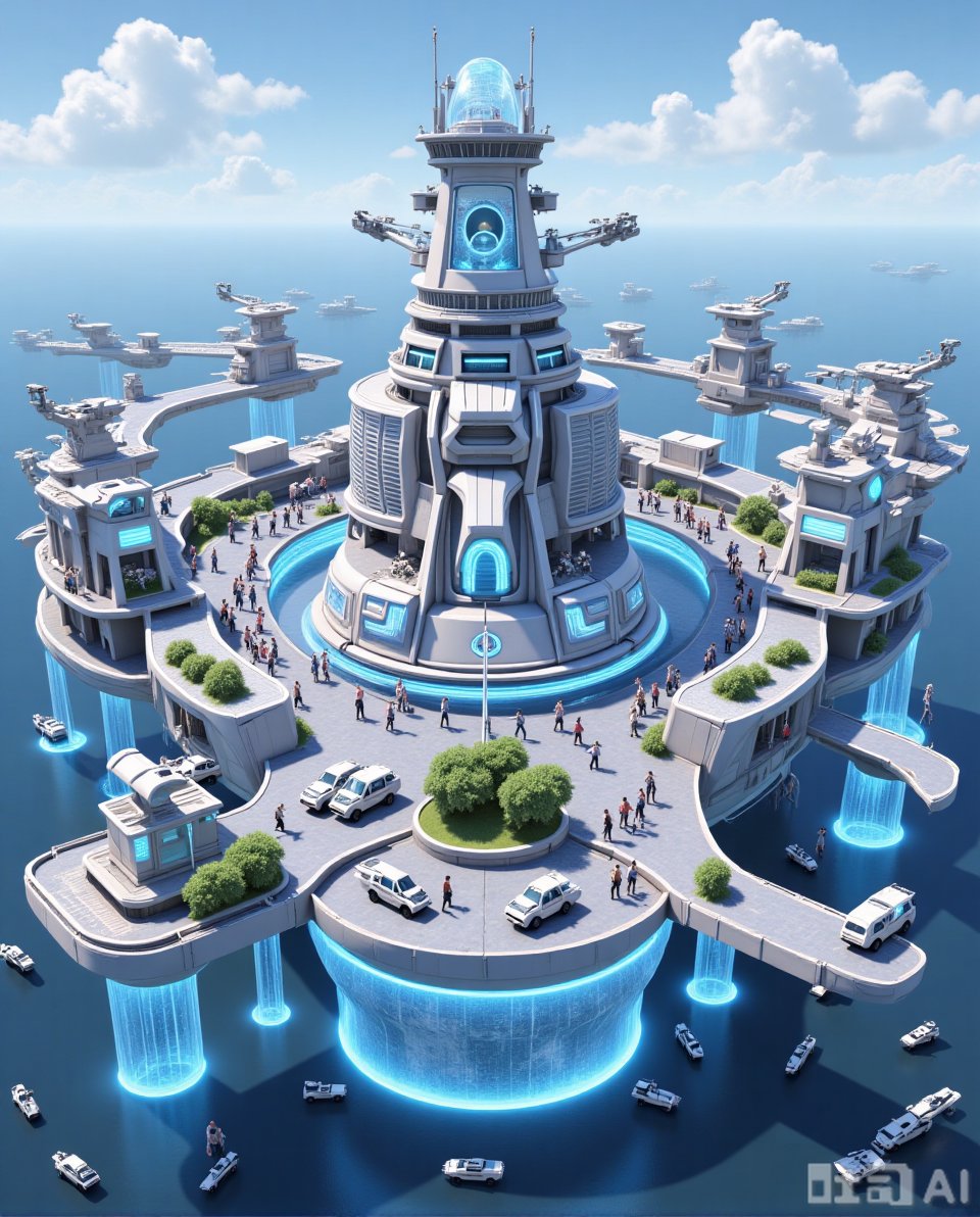 CG characters,  Future aircraft carrier,  Future Architecture by Howell on Tensor.Art