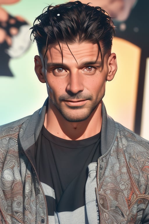 a handsome frank grillo, male, full body, (((masterpiece))), ((best quality)), ((intricate detailed)), ((Hyperrealistic)), absurd res, perspective, highly detailed, illustration, perfect hands, detailed fingers, beautiful detailed eyes, detailed background, perfect eyes,  looking at viewer, from front