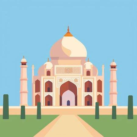 <lora:Vector_illustration_V2:0.8> vector illustration, taj mahal, 