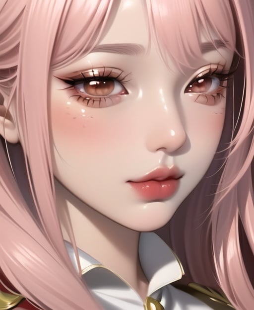 portrait, girl, brown eyes, light pink hair, red lips, eyelashes, asian, anime, semi realistic, weiboZH, masterpiece, best quality, ultra-detailed detailed, detailed digital artwork, hi res,    <lora:weiboZH:0.87>