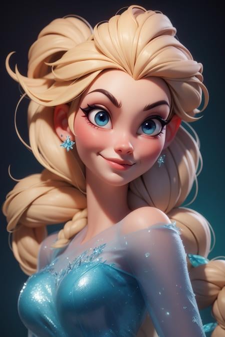 3dmm,elsa disney ,  3d character, in the style of hyper-realistic