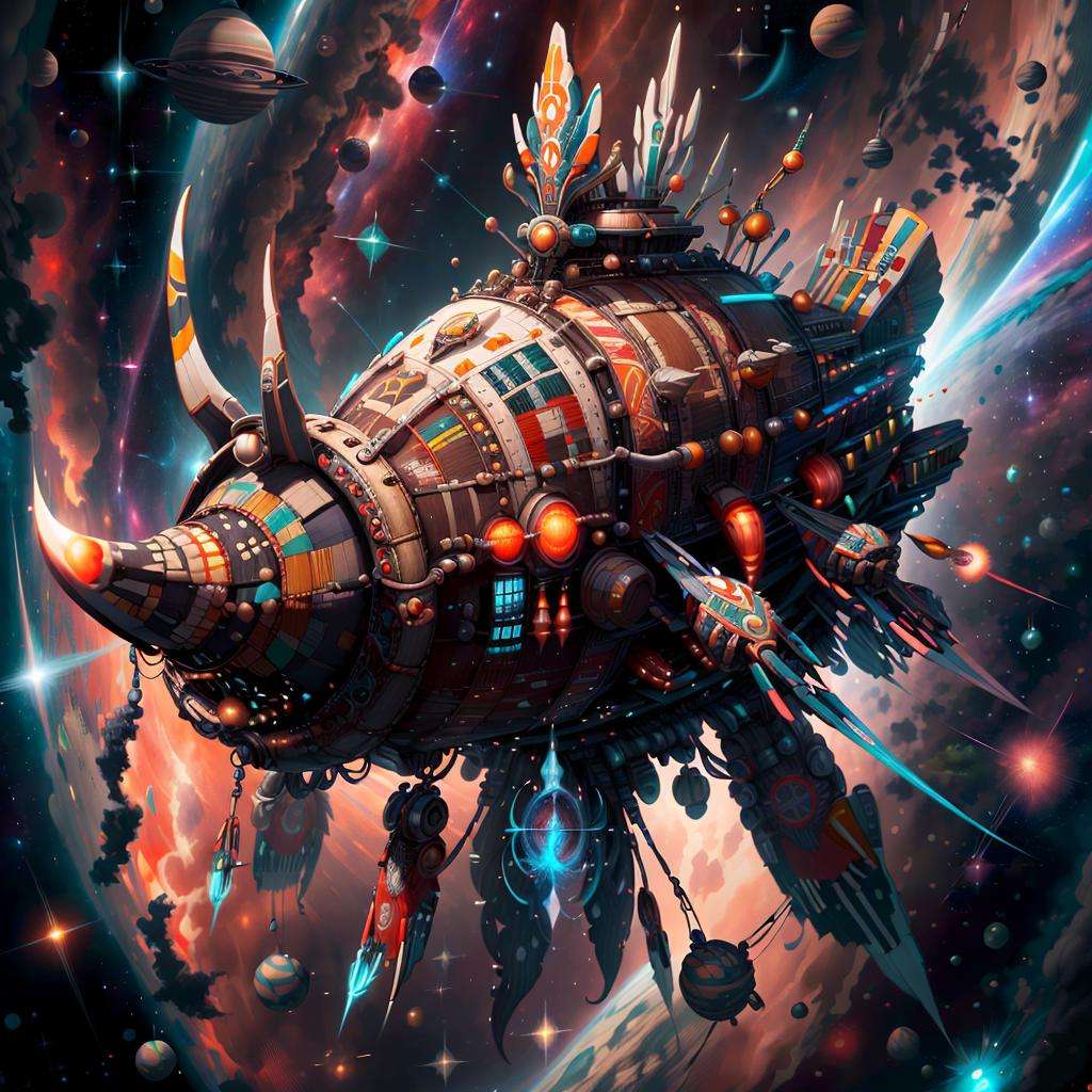 ZuluPunkAI spaceship in space,  stars by Brasileiro Curioso on Tensor.Art